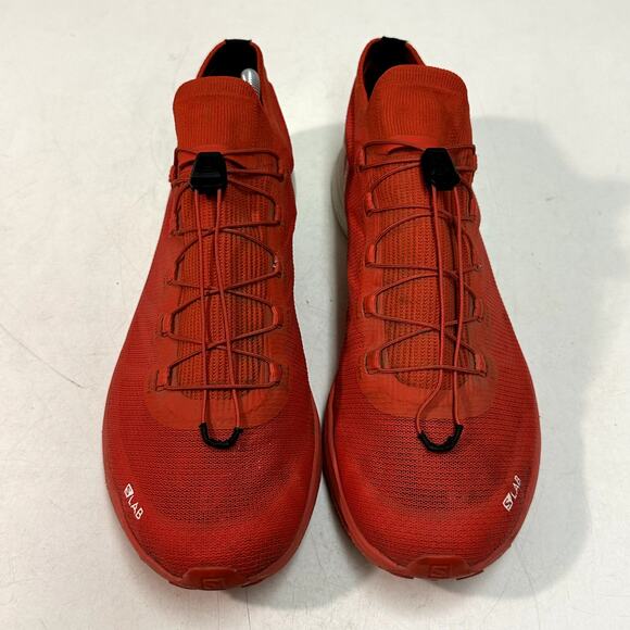 GOOD Salomon S/LAB ULTRA 3 Trail Running Shoe Red / White Unisex W 11 / M 10 - Picture 2 of 12